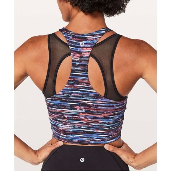 Lululemon Break Free Tank *Nulux in Hinshu Alpine White Multi / Black - Picture 2 of 7